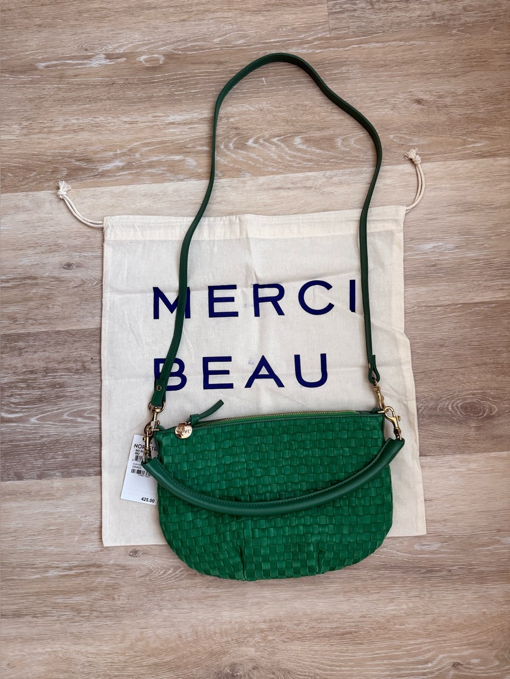 Clare V. Petit Moyen Woven Messenger Bag